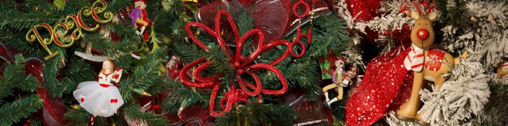 Close-up of toys on Christmas tree Canvas Art - Panoramic Images (36 x 12)