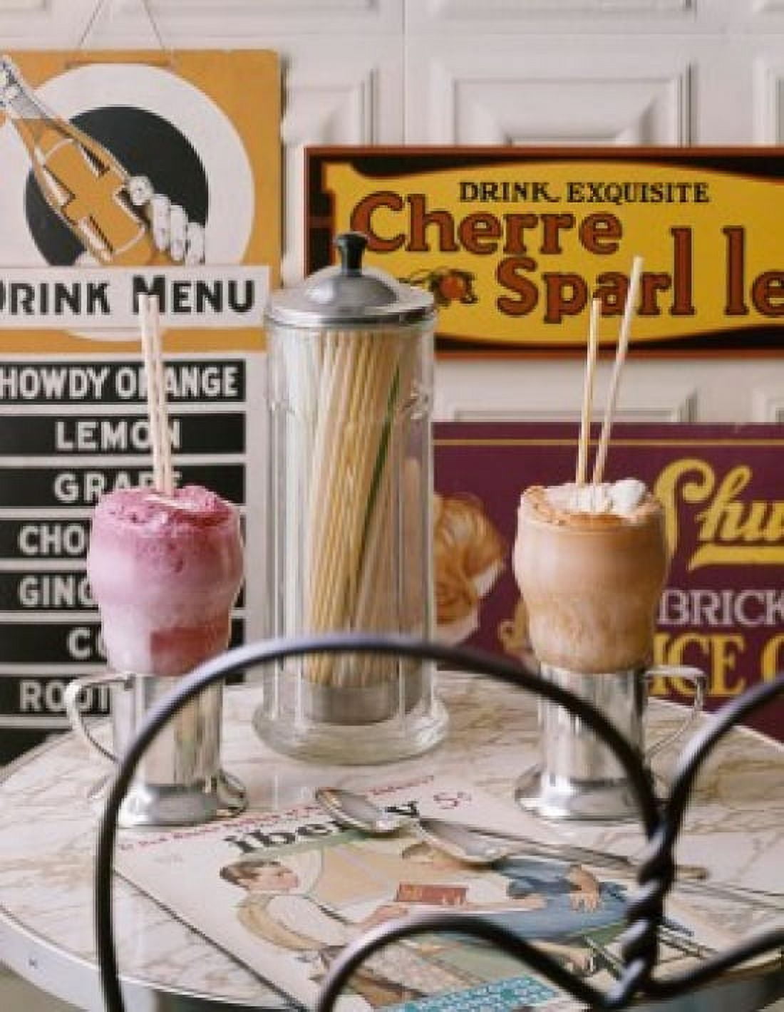 Close-up of two glasses of ice cream and a jar on a table Canvas Art - (18 x 24)