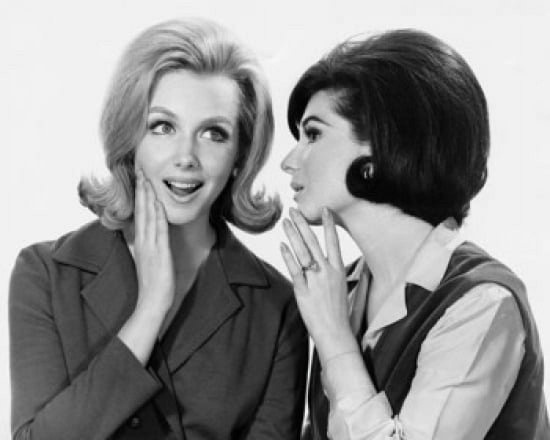 Close-up of two young women whispering Canvas Art - (24 x 36)