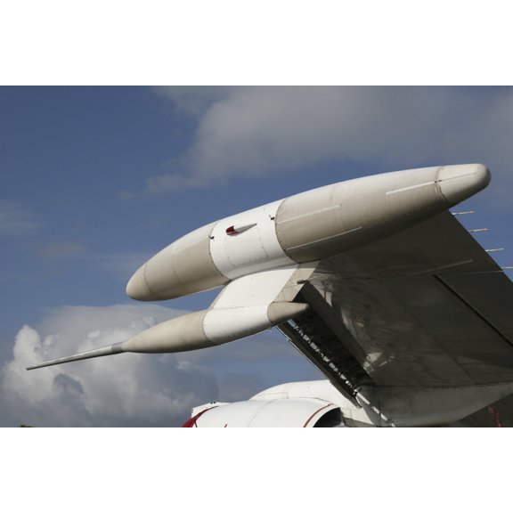 Close-up of wingtip ESM sensors on a E-6A Mercury aircraft Canvas Art - Timm ZiegenthalerStocktrek Images (18 x 12)
