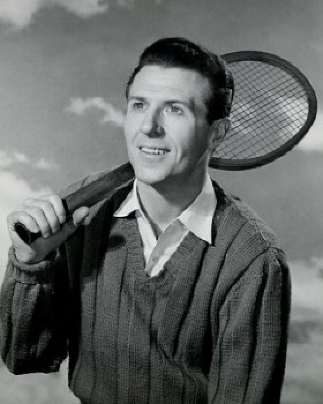 Close-up of young man holding tennis racket Canvas Art - (18 x 24)