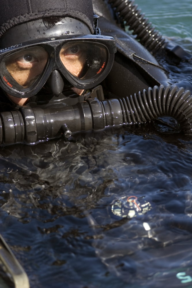 Close-up view of a US Navy SEAL combat swimmer Canvas Art - Michael WoodStocktrek Images (12 x 17)