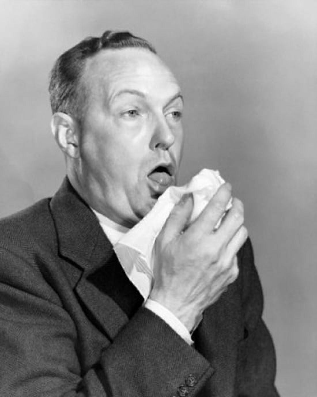 Close-up view of mature man sneezing Canvas Art - (24 x 36)