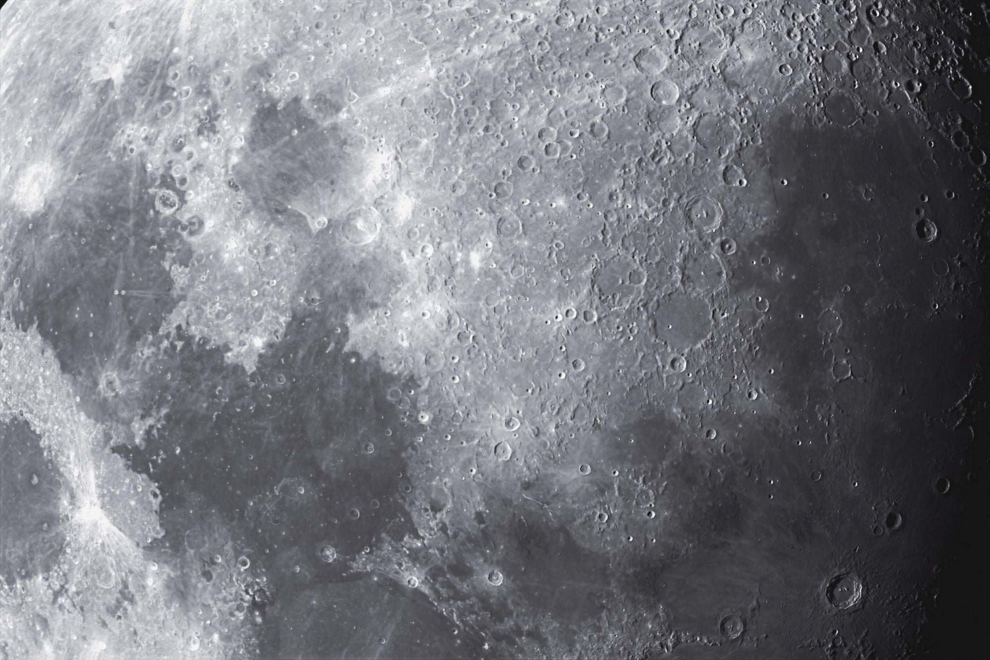 Close up view of the Moon Canvas Art - Ken CrawfordStocktrek Images (34 x 23)