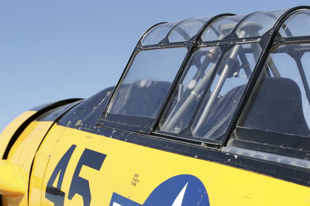 Close-up view of the cockpit on a T-6 Harvard trainer aircraft Canvas Art - Ramon Van OpdorpStocktrek Images (18 x 12)