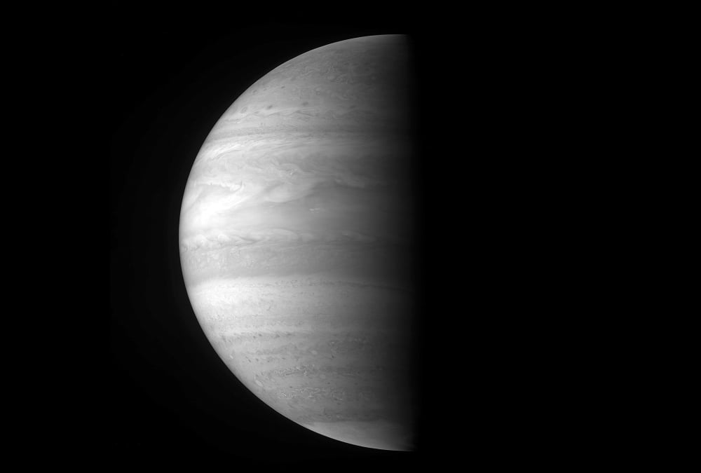 Close-up view of the planet Jupiter Canvas Art - Stocktrek Images (34 x 23)