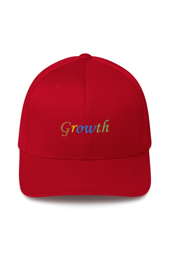 Closed-Back Structured Cap | Flexfit 6277 (Red, S/M)