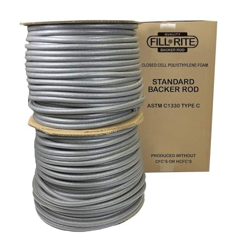Closed-Cell Foam Backer Rope  5/8 Inch x 1550 Ft Bulk Roll Crack Filler for Caulking, Grey Foam Gap Filler for Sealant Depth Control, Driveway Expansion Joints, Construction Use$$Building Supply