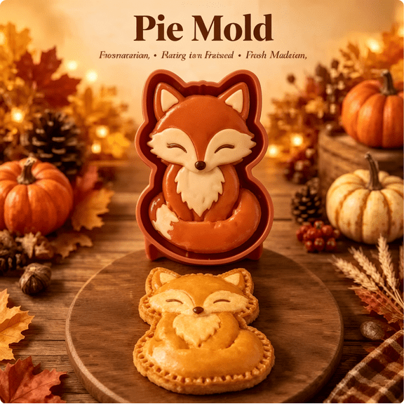 Closed Eyes Fox Pie Mould, Cute Animal Face Baking Tool for Pastry, Pie Crust and Tarts, Reusable, Oven Safe