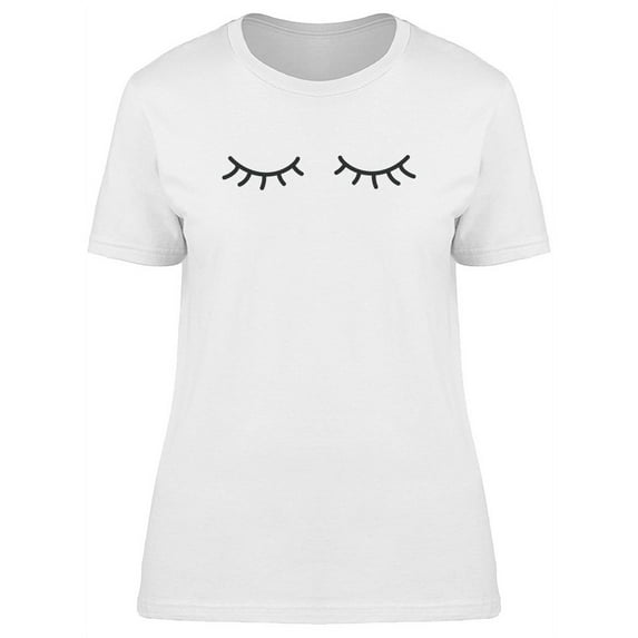 Closed Eyes With Long Eyelashes T-Shirt Women -Image by Shutterstock, Female Large