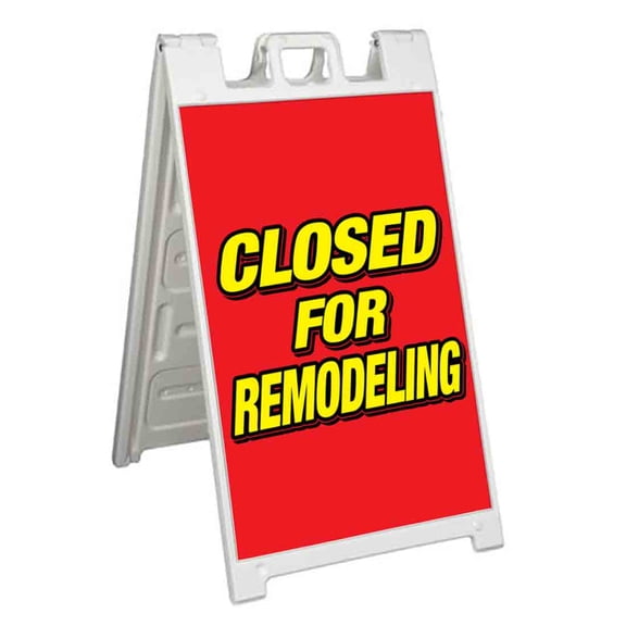 Closed For Remodeling (24" X 36") Standard A-Frame Signicade, Includes Decal Applied To Stand