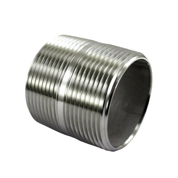 Closed Nipple 1-1/2" Male NPT 304 Stainless Steel Pipe Fitting 1.50", 10 Pack