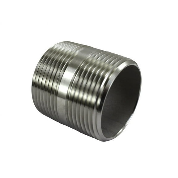 Closed Nipple 1-1/4" Male NPT 304 Stainless Steel Pipe Fitting 1.25", 5 Pack