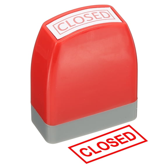 Closed Notice Stamp Self Inking, Red Ink Office Stamps Pre Inked Message Stamp Refillable Business Stamp, Red