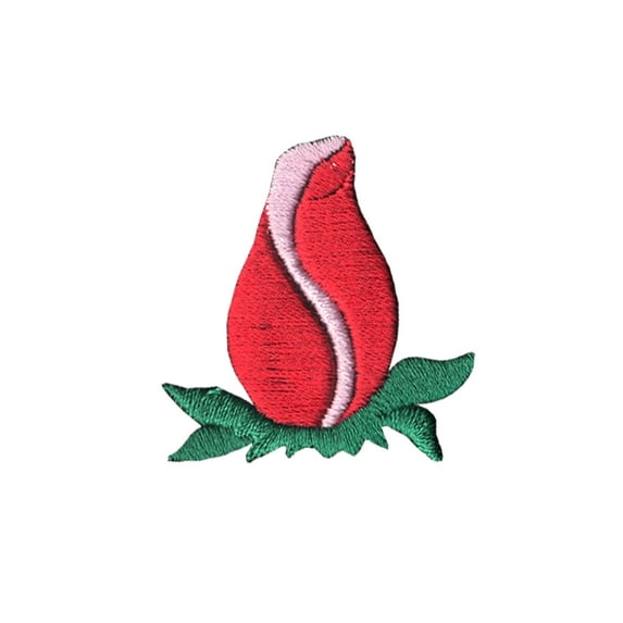 Closed Rose Embroidered Patch