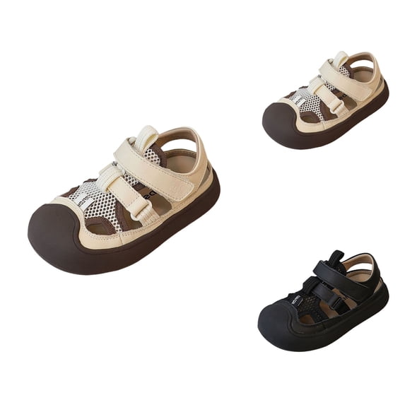 Closed Sandals for Girls, Kids Water Shoes Summer Outdoor Sports Sandals Mesh Hollow Lightweight Breathable Barefoot Aqua Socks Swim Beach Pool Surf Slip-On Toddler Athletic Shoes (1-7 Y)