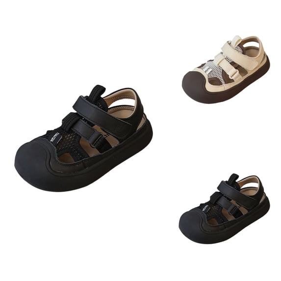 Closed Sandals for Girls, Kids Water Shoes Summer Outdoor Sports Sandals Mesh Hollow Lightweight Breathable Barefoot Aqua Socks Swim Beach Pool Surf Slip-On Toddler Athletic Shoes (1-7 Y)