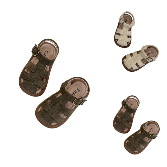 Closed Sandals for Girls, Summer Outdoor Water Sports Shoes for Toddler/Little Kid, Mesh Hollow Closed Toe Slides Indoor/Outdoor Children's Summer Footwear (1-12 Y)