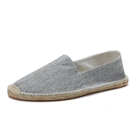 Closed Toe Canvas Slip on Flat Espadrilles Loafers for Men and Women