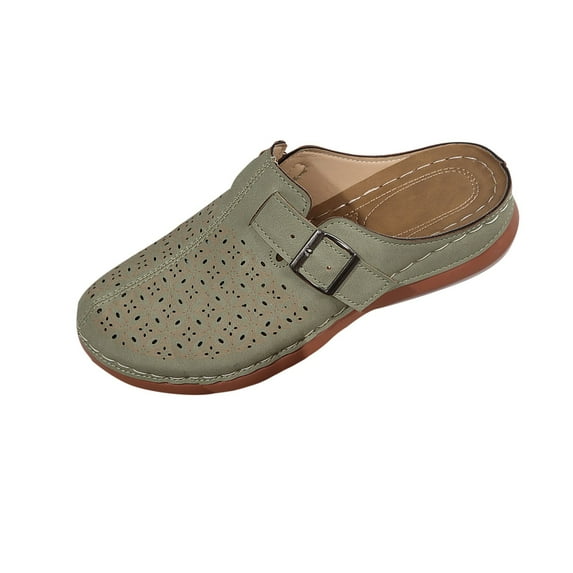 Closed Toe Platform Wedge Sandals for Women, Womens Sandal Wedges Adjustable Arch Support Lightweight Breathable Walking Slippers Fashion Casual Hollow Solid Color Buckle Strap DecorationSandals