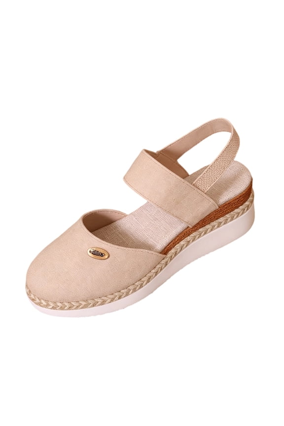Closed Toe Platform Wedges Sandals for Women 2026 Dressy Summer Espadrilles Wedges Shoes with Ankle Strap Comfortable Anti Slip Casual Summer Shoes 41