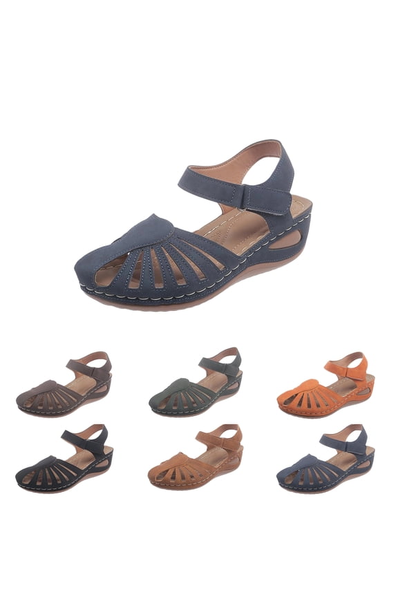 Closed Toe Sandals for Women 2026 Comfortable Dressy Platform Wedges Ankle Strap Orthopedic Sandal Wide Width Walking Shoes for Summer Breathable Casual Sandals 38