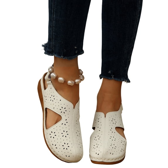 Closed Toe Sandals for Women Summer Comfortable Wedge Fisherman Sandals Arch Support Cut Out Breathable Fashion Sandal Lightweight Memory Foam Platform Walking Orthopedic Shoes, 43