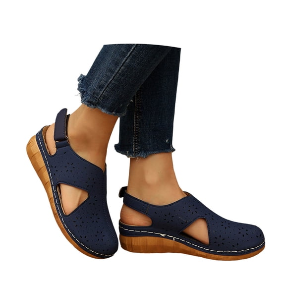 Closed Toe Sandals Women: Summer Dressy Wedge Sandal - Fisherman Comfortable Hollow Out Sandals