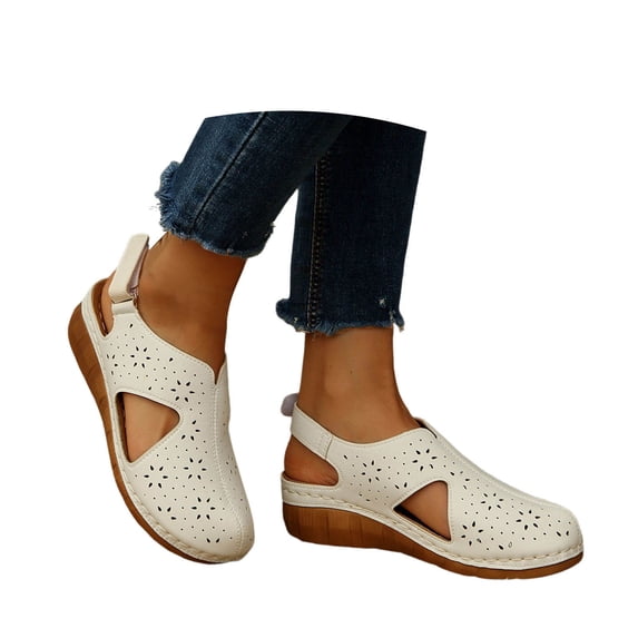 Closed Toe Sandals Women: Summer Dressy Wedge Sandal - Fisherman Comfortable Hollow Out Sandals