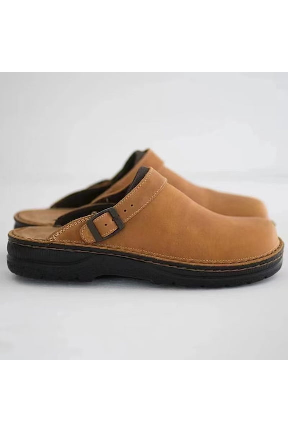 Closed Toe Slide Sandals For Men Summer Buckle Beach Slippers Casual Outdoor Walking Vacation Pool Resort Breathable Comfort Footwear Relaxed Morning Routine Brown 9