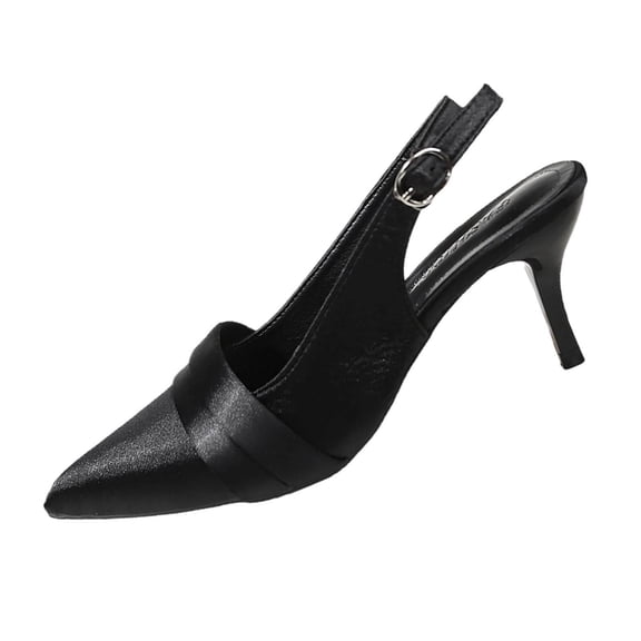 Closed Toe Slingback Heels Women Pumps Strappy Pointed Toe Stiletto Heels Backless Pumps Shoes Women Solid Color Wedding Party Dress Shoes