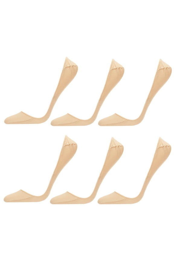 Closed Toe Stiletto Cotton Blend Shoe Liners 6 Pack - Womens - Female (One Size, Nude)