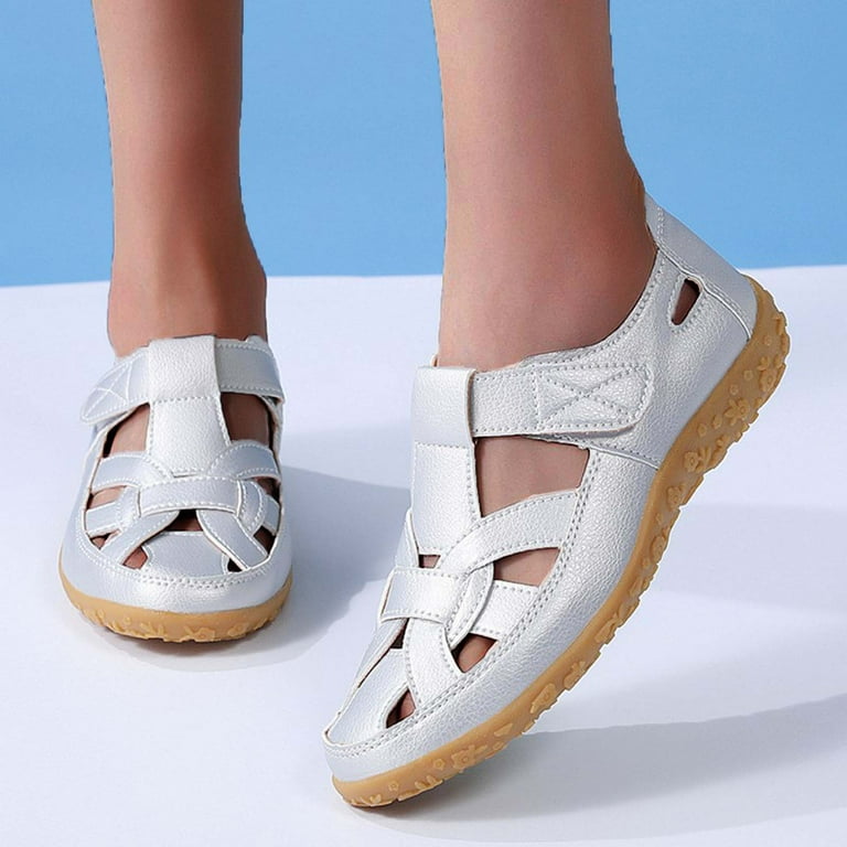 Closed Toe Summer Shoes for Women Dressy Comfy Beach Casual Peep