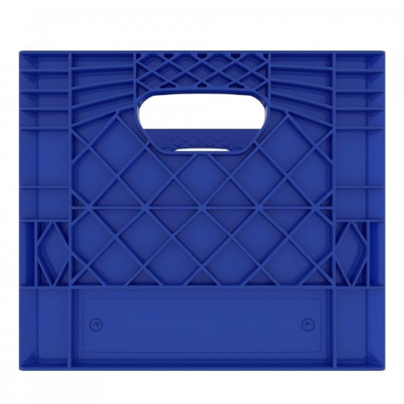 Closed Wall Square Milk Crate, 16 Quart Capacity, 13x13x11 Inches, Made in USA (Blue)