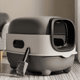 thumbnail image 1 of Closed cat litter box, splash proof, odor isolation, dual-purpose, foldable design, can accommodate cats weighing less t, 1 of 14