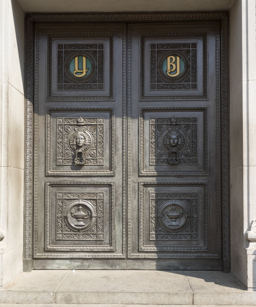 Closed door of Johannesburg City Library Beyers Naude Square Johannesburg Gauteng Province South Africa Canvas Art - Panoramic Images (36 x 12)
