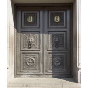 Closed door of Johannesburg City Library, Beyers Naude Square, Johannesburg, Gauteng Province, South Africa Poster Print 27 x 9