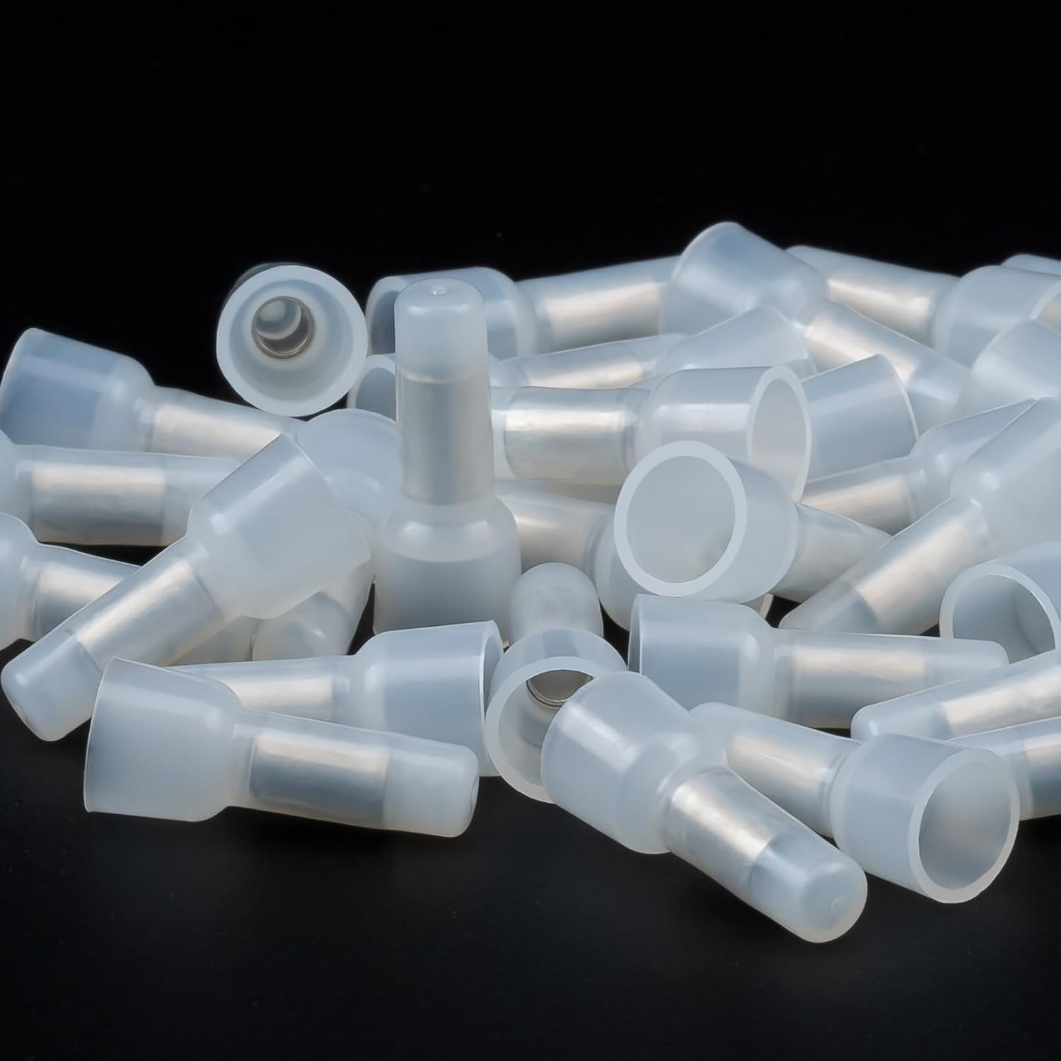 Closed end crimping connector 22-16 100 pieces of wire joint caps electrical connector terminals copper core and nylon wire cap crimping terminals for 22,20,18,16 gauge wire sizes, (1)