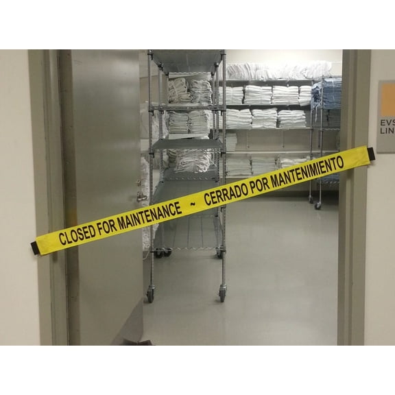 Closed for Maintenance Bilingual English/Spanish Sign - Nylon Banner with Magnetic Ends