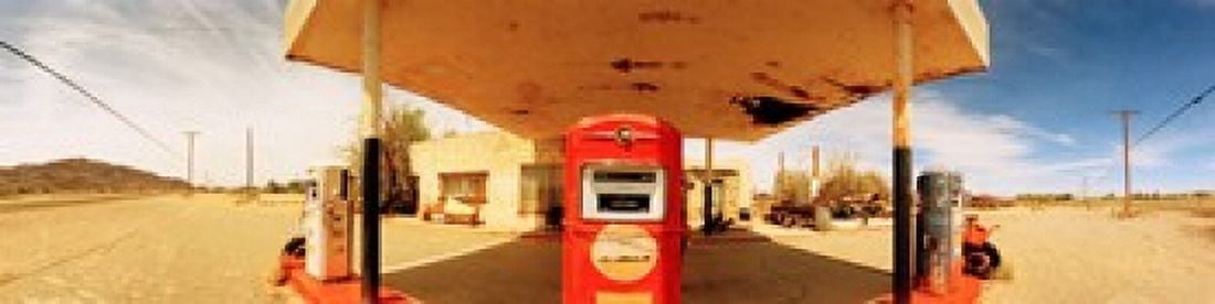 Closed gas station Route 66 USA Canvas Art - Panoramic Images (40 x 10)