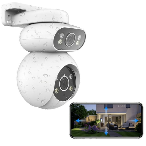 Closeli CF200 5MP Dual Lens PTZ WiFi Outdoor Surveillance Camera Home Security with Auto Tracking Full Color Night Vision.
