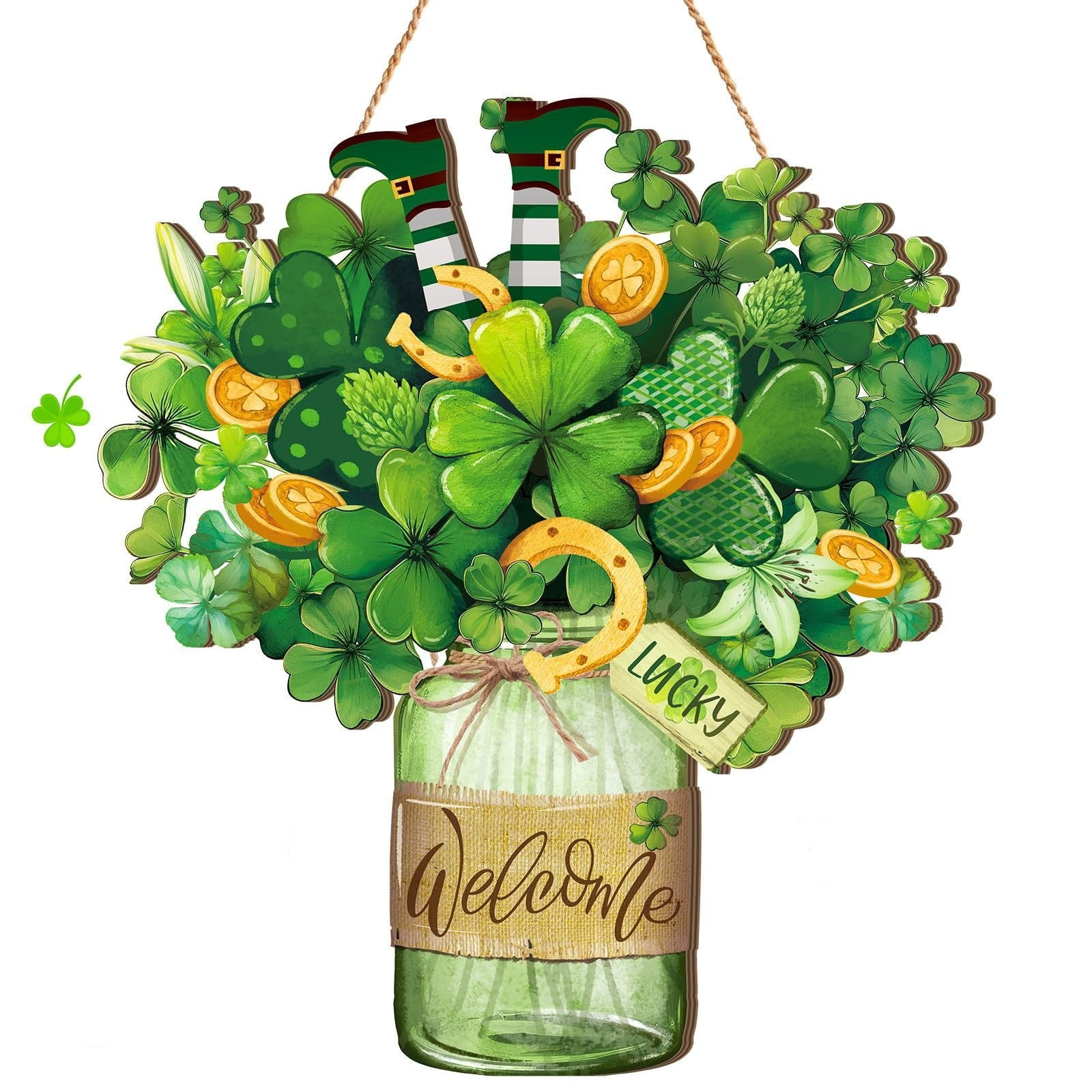 Closeout Deals! St. Patrick's Day Eguiwyn St. Day Welcome Door Sign Hanging Door Decor St. Day Wooden Sign Irish Door Decorations Door Hanger for Outdoor St. Day St. Patrick's Day Ornaments