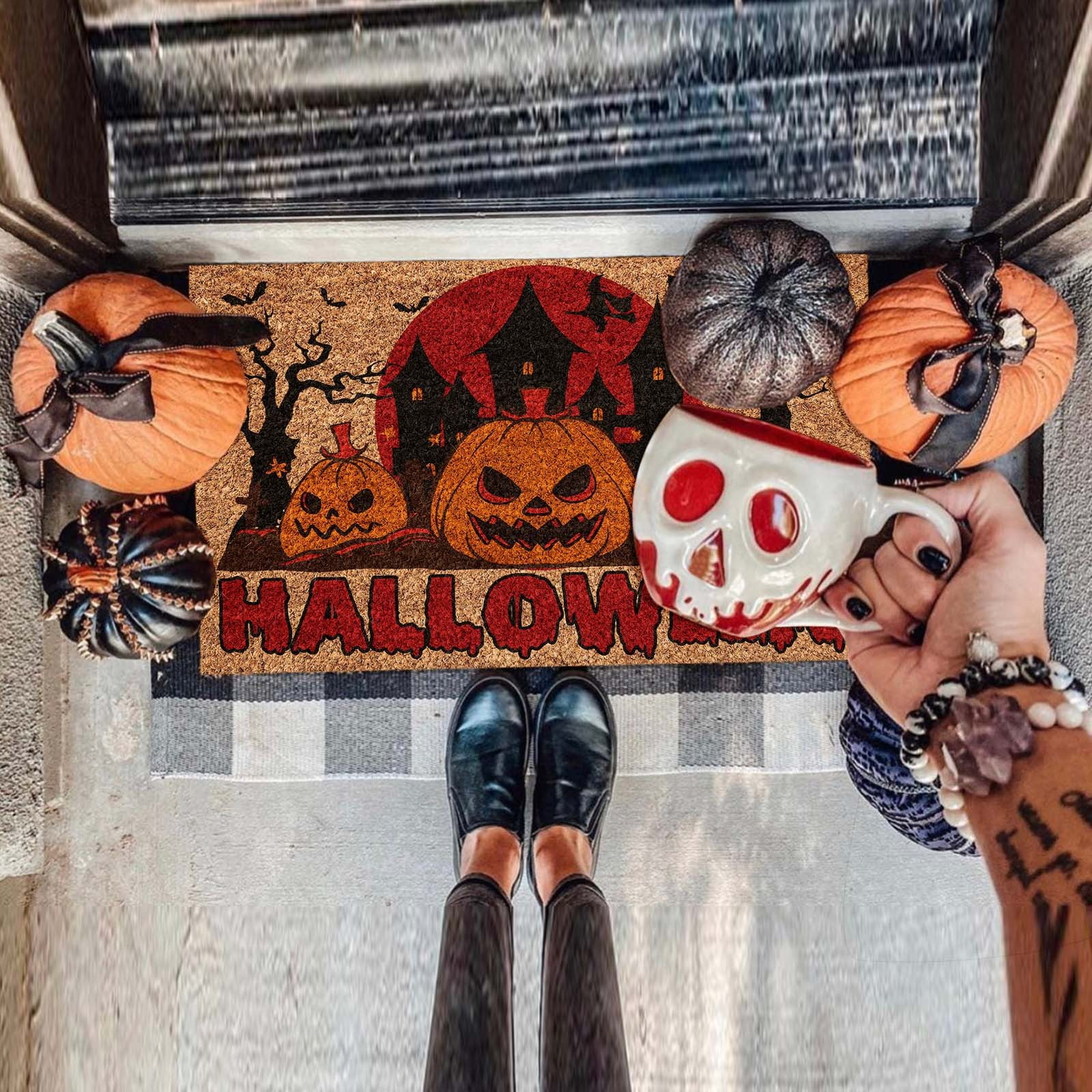 Closeout! Ongmies Carpet Tile Clearance,Halloween Doormat Outdoor Rug