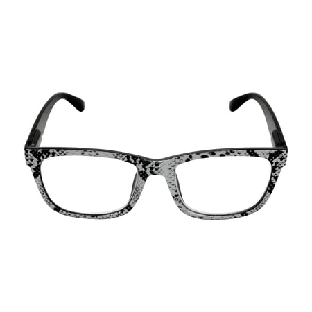 Closeout Services Corp Animal Print Reading Glasses - Bifocal, Adult Eyewear - 2.5X Magnification - Gray/Black Snake Design - Pack of 2