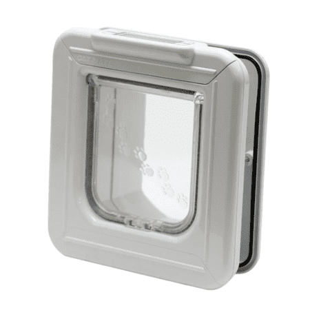 Cat Mate Elite Microchip Pet Door with Timer Control, LCD Display, and 4-Way Locking Options, White