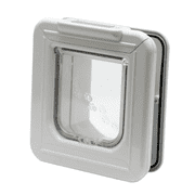 Cat Mate Elite Microchip Pet Door with Timer Control, LCD Display, and 4-Way Locking Options, White