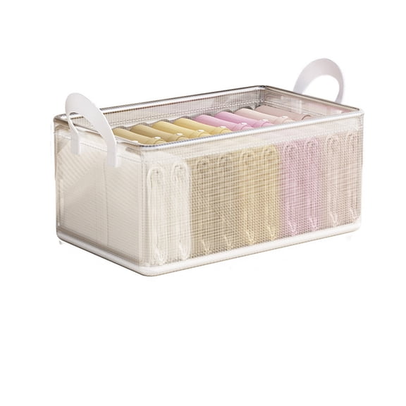 Closet Clothes Organizer Dustproof Sturdy Storage Baskets Bins Foldable Shelf Containers Dust Lid Steel Frame for Sweater Pants Dress 11*9*7In