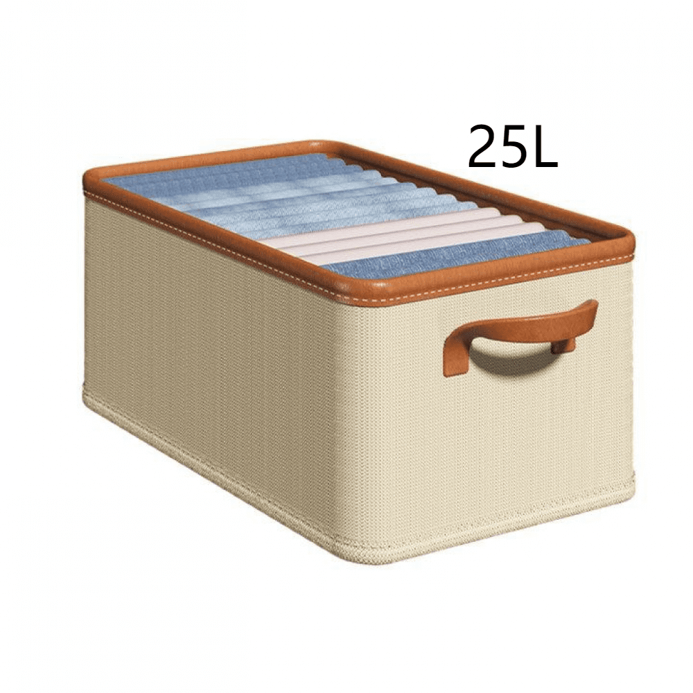 Closet Clothes Organizer with Handle, Fabric Storage Box with Steel