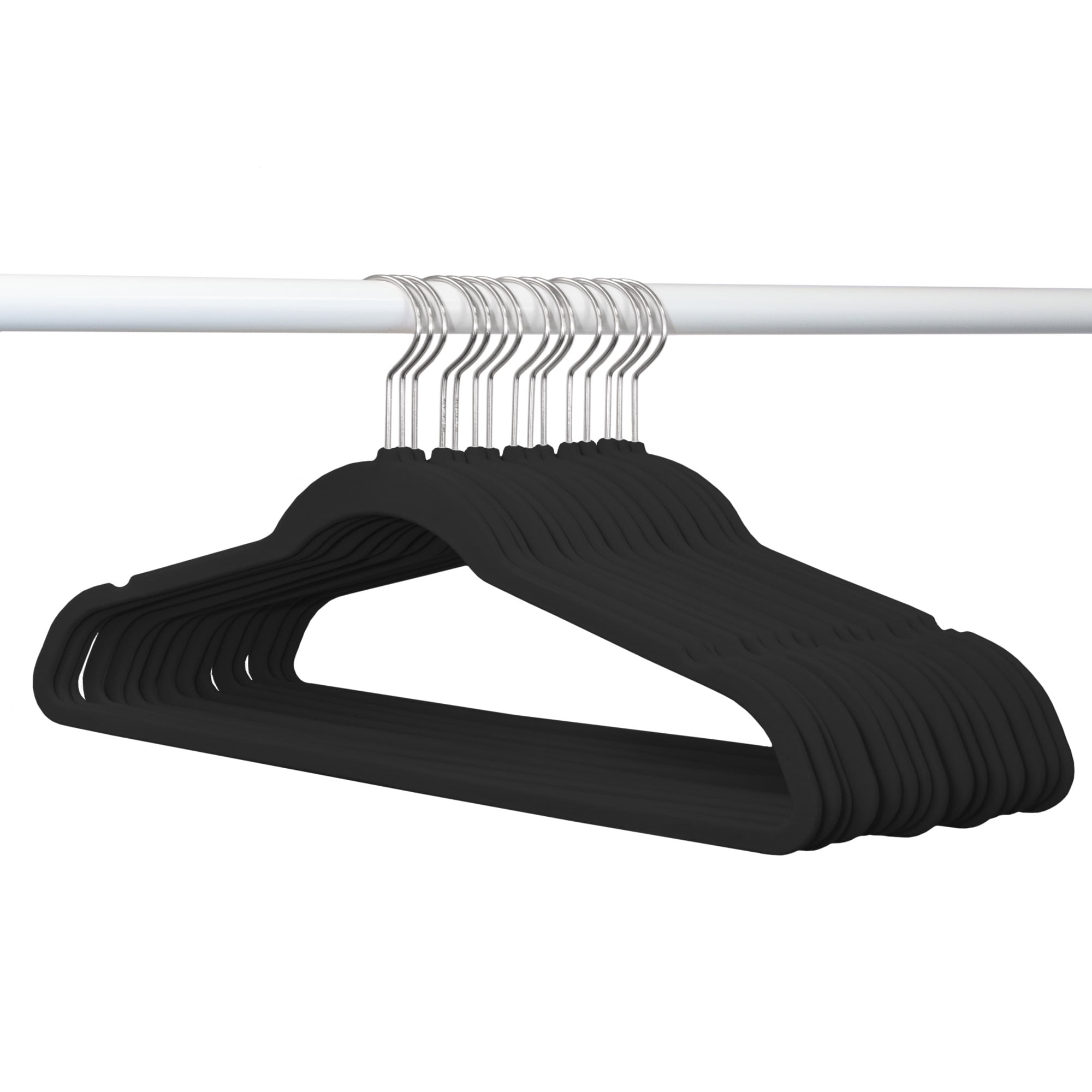 Jeronic 50 Pack Black Velvet Hangers Clothes Hangers Velvet Hanger