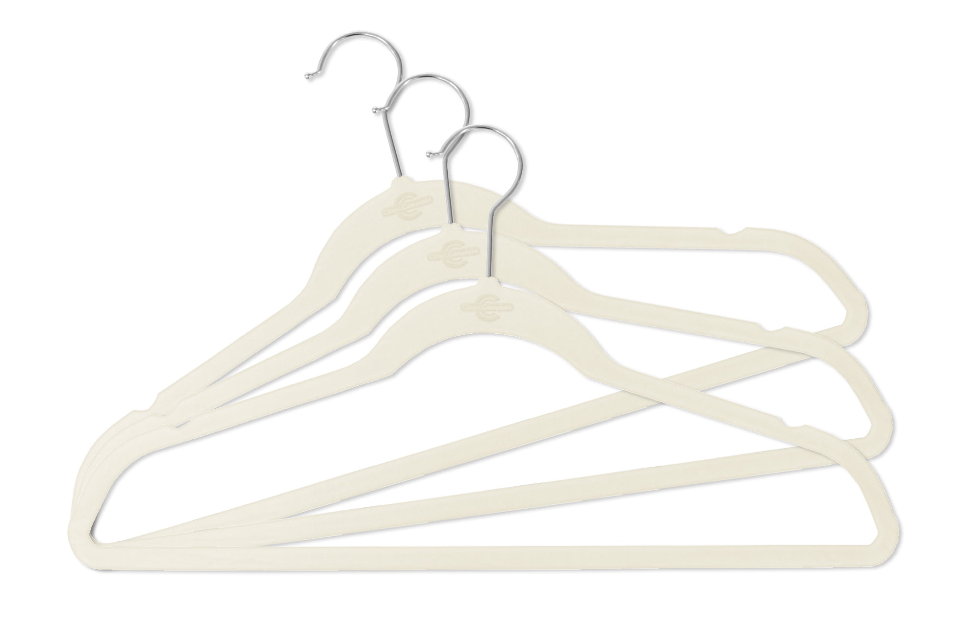 Homeitusa 50 Pack Velvet Cloth Hangers - Ivory : Target